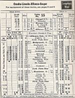 1953 CBQ Alliance - Casper Timetable